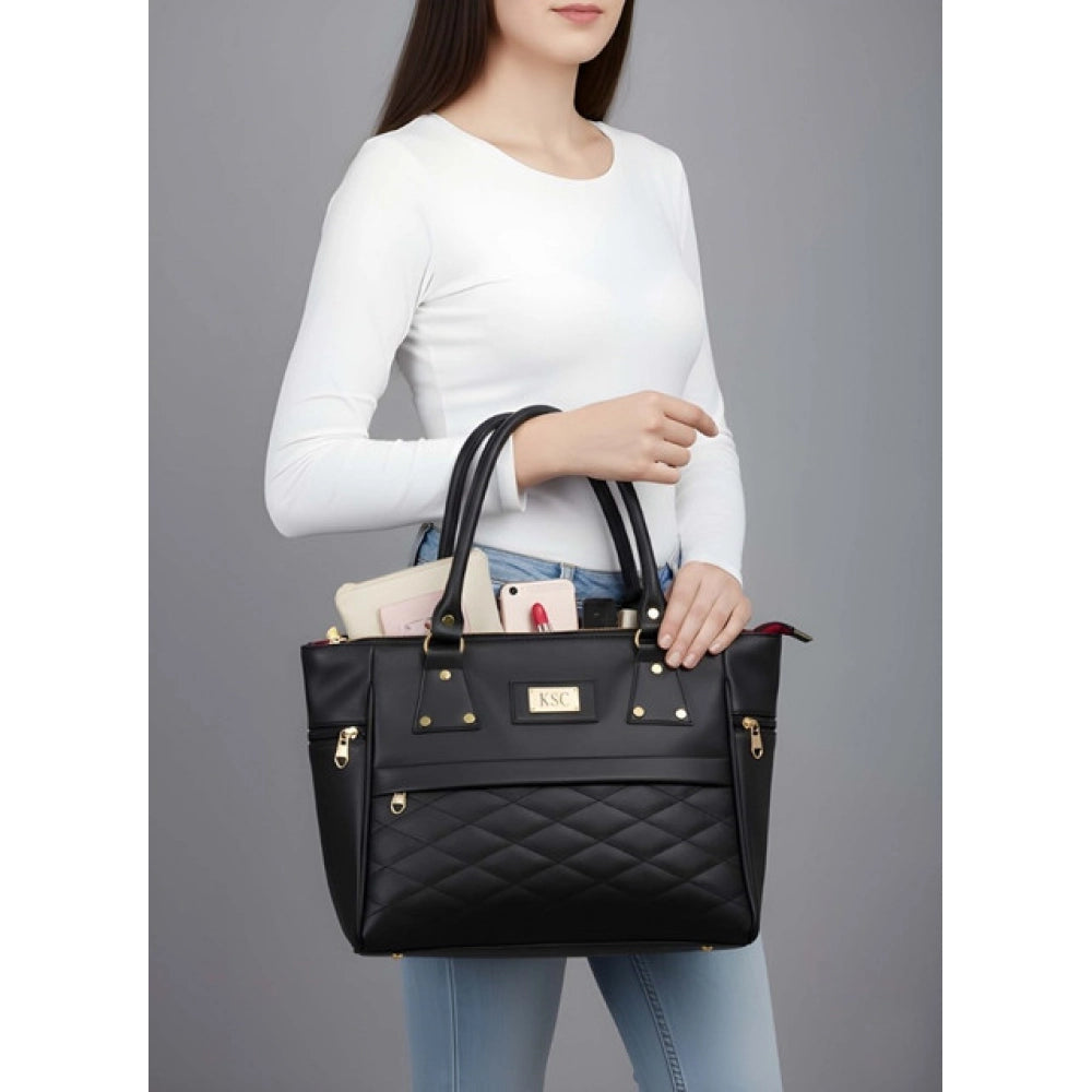 PU Leather Solid Shoulder Zipper Handbag (Cream)
