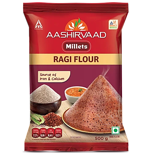 Aashirvaad Nature's Super Foods - Ragi Flour/Ragi Hittu, 500 g Pouch
