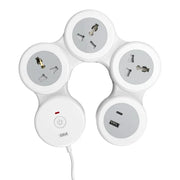 GM Cuba G-Hoop 4+1 Power Strip With USB - White : 1 Unit