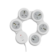 GM Cuba G-Hoop 5+1 Power Strip With Usb - White : 1 Unit