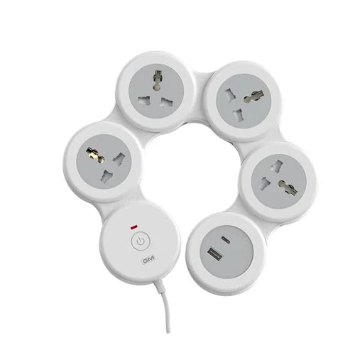 GM Cuba G-Hoop 5+1 Power Strip With Usb - White : 1 Unit