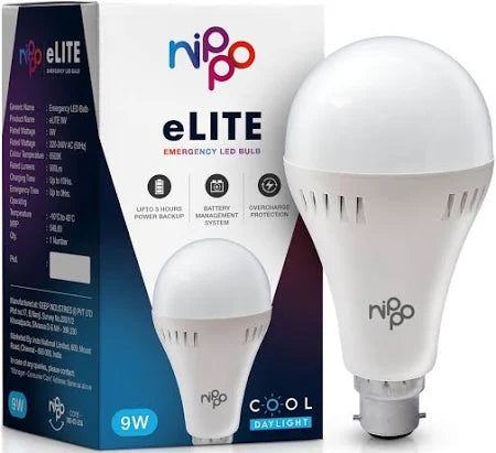 Nippo Rechargeable Emergency LED Bulb (9W ) : 1 Unit